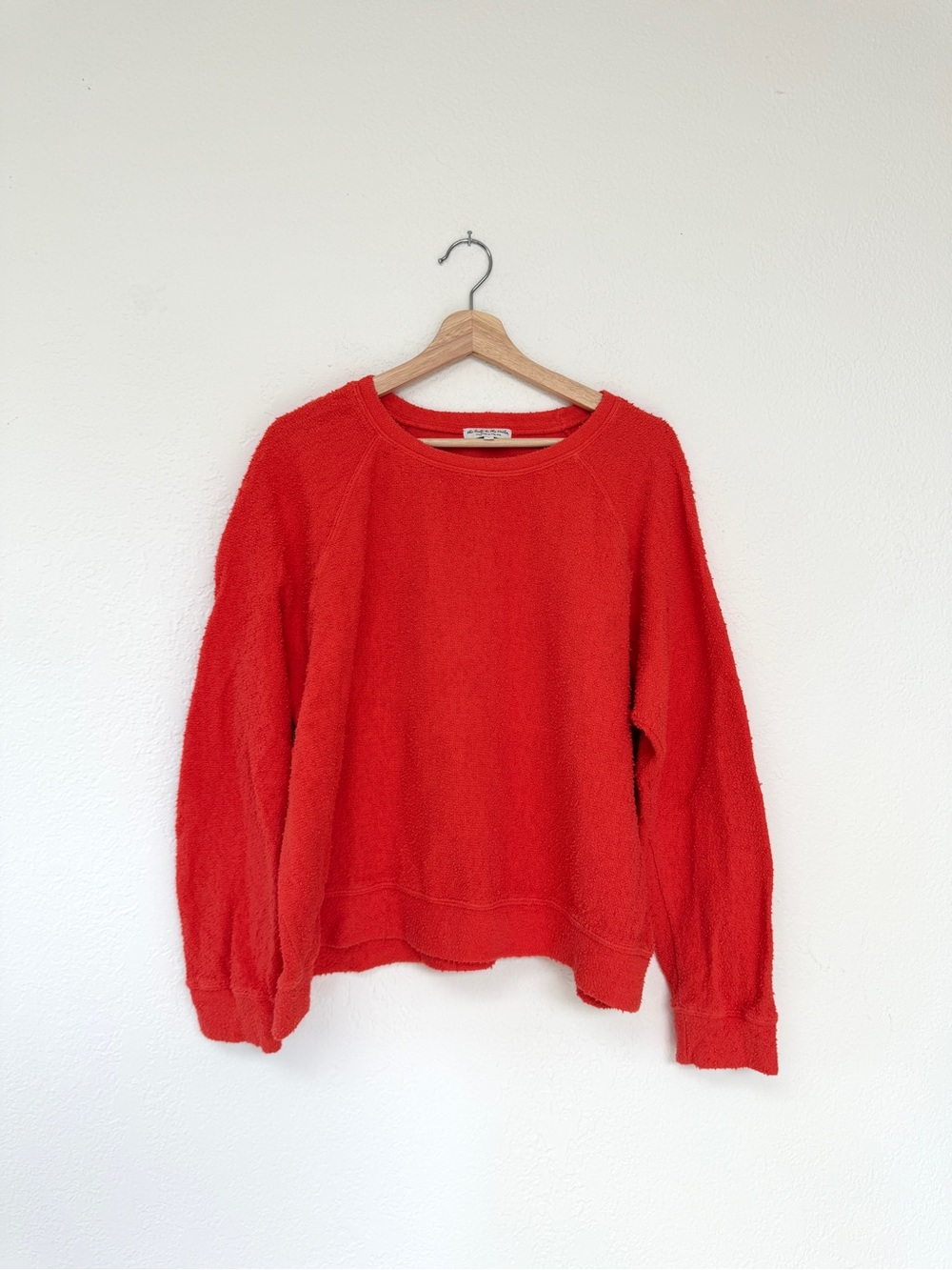 THE LADY AND THE SAILOR orange brentwood raglan crewneck sweatshirt / size S-M